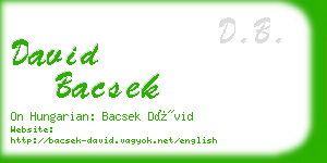 david bacsek business card